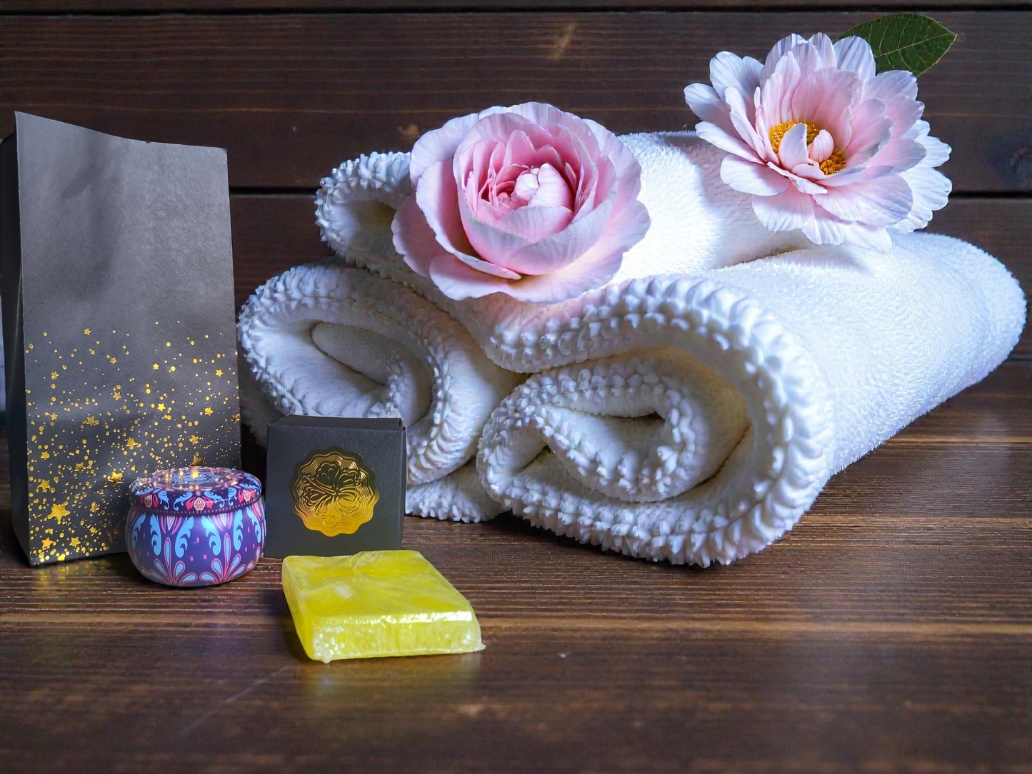 Gift set zeep, en/of shampoo en bad tisane