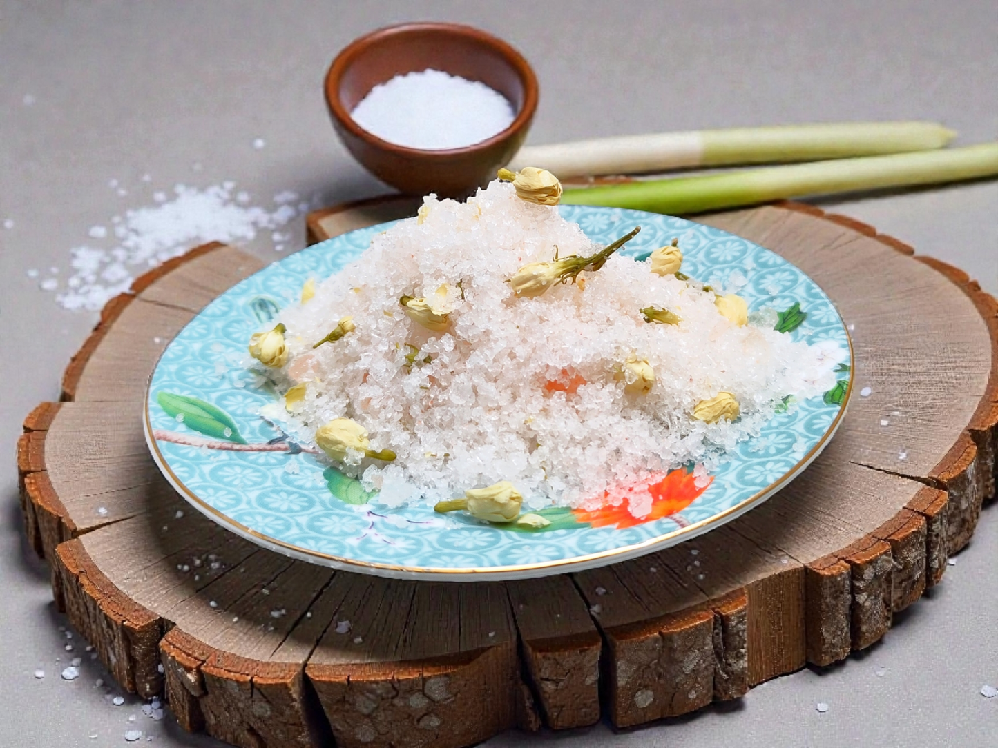 Sereh Serenade - bad tisane met natuurlijke zouten, rijstvliesolie, citroengrasolie en jasmijnbloesem